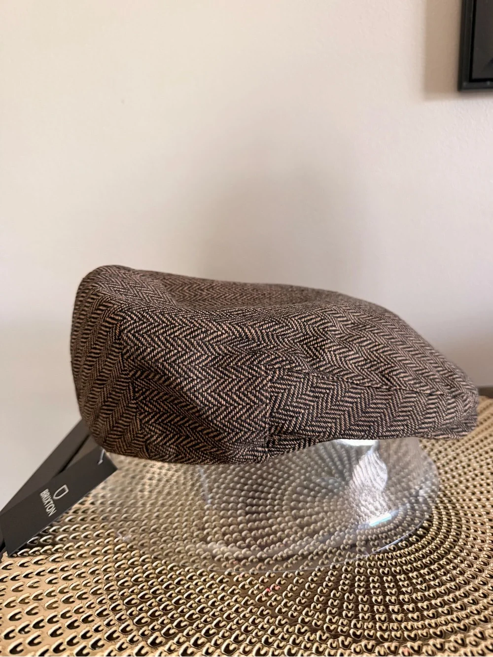 Brixton Brown Herringbone Hooligan Snap Cap Size S